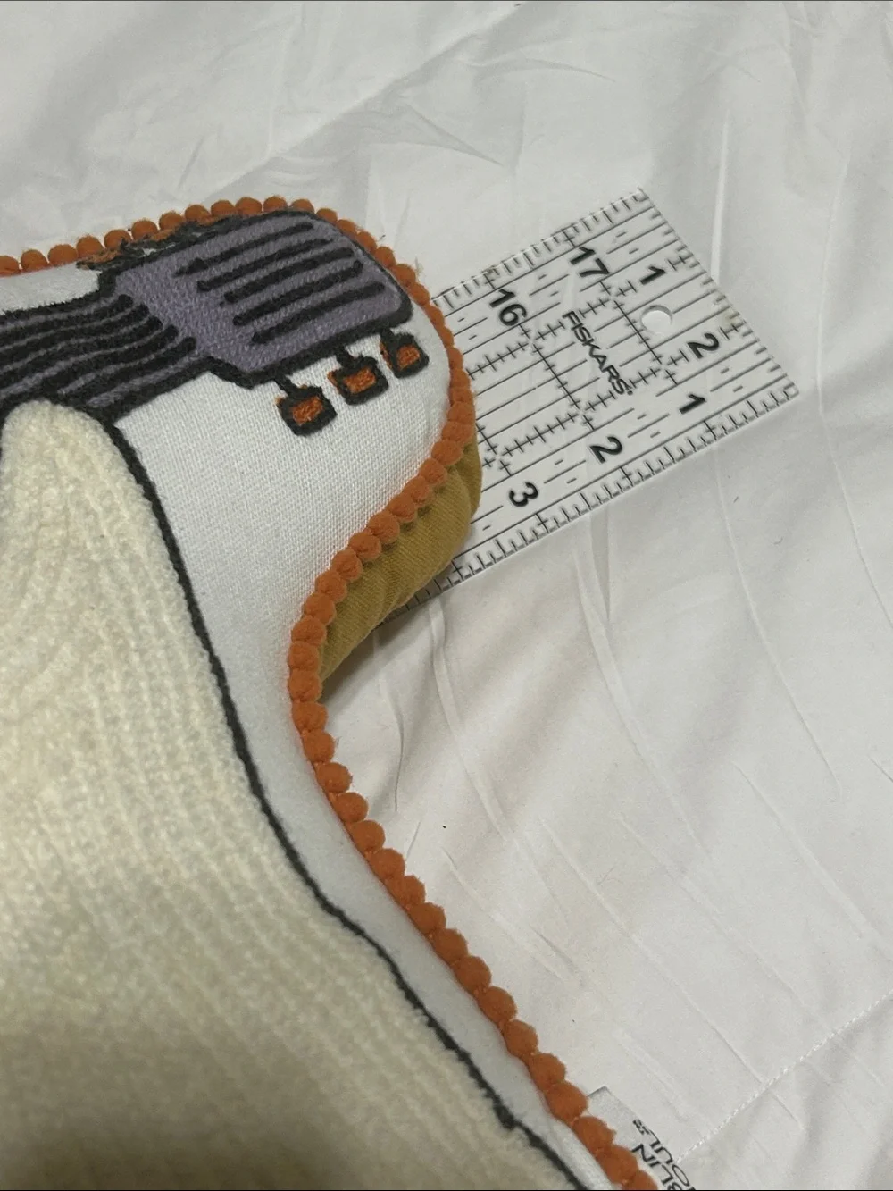 Decorative Retro Ghost Guitar Pillow - Cream and Multicolor